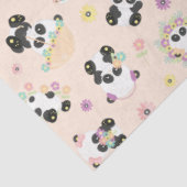 Papier Mousseline Pandas orientales mignonnes Motif sur beige (Détail)