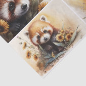 Papier Mousseline Pandas rouges (Détail)