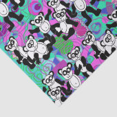 Papier Mousseline Pandas sur violet (Détail)