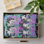 Papier Mousseline Pandas sur violet (Cadeau)