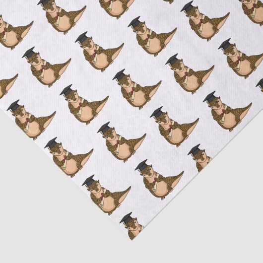 Papier Mousseline Pangolin mignon diplômé dessin animé (Détail)