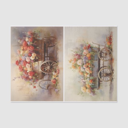 Papier Mousseline Panier à fleurs (Recto)