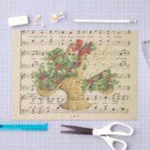 Papier Mousseline Panier cadeau de Noël Feuille de musique Découpage (Artisanat)