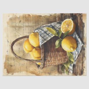 Papier Mousseline Panier d'aquarelle de décantation des citrons
