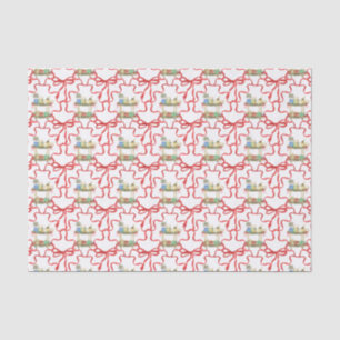Papier Mousseline Panier de champagne de Noël en aquarelle