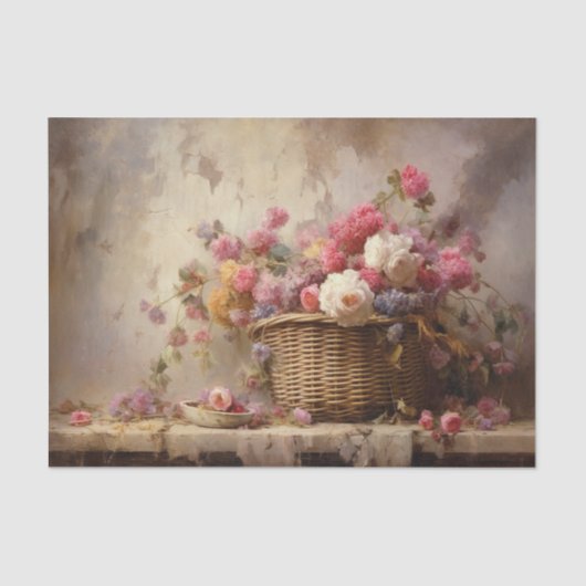 Papier Mousseline Panier de fleurs (Recto)