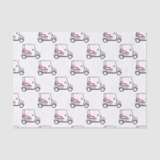 Papier Mousseline Panier de golf Pink and Green Palm Beach (Recto)