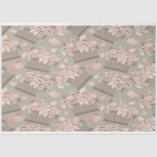 Papier Mousseline Panier en fleurs de pomme Retro Pastel