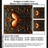 Papier Mousseline Panneau cardiaque en bronze orné/Carreau EJ6 Décou