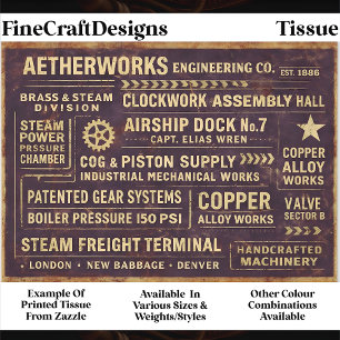 Papier Mousseline Panneau de typographie industrielle Steampunk FA4