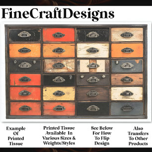 Papier Mousseline Panneau en bois de tiroir peint vieilli AT5 Découp