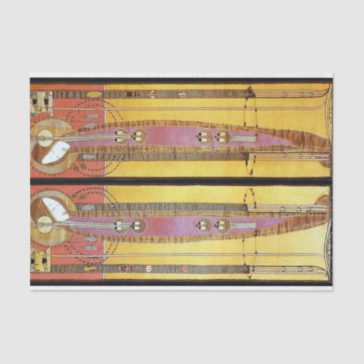 Papier Mousseline Panneaux brodés par Margare Macdonald Mackintosh (Recto)