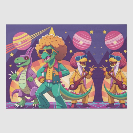 Papier Mousseline Panneaux de mousse Dinosaur Disco (Recto)