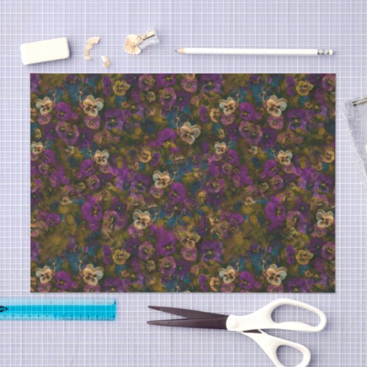 Papier Mousseline Pansies op 3 (Artisanat)