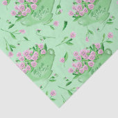 Papier Mousseline Pansies rouges bol vert et arrière - plan (Détail)