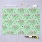 Papier Mousseline Pansies rouges bol vert et arrière - plan (Artisanat)