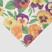 Papier Mousseline Pansies sur blanc cassé (Détail)