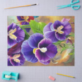 Papier Mousseline Pansies violettes -AI ART (Artisanat)