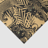 Papier Mousseline Panthère exotique / Leopard noir et or (Détail)