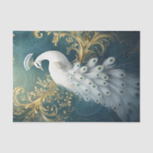 Paon Assis Joliment, Cascade de Plumes Blanches