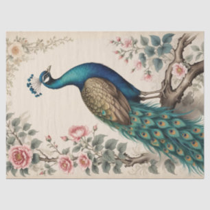 Papier Mousseline Paon Bohème Vintage Élégant Victorien