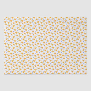 Papier Mousseline Pap Fleur sauvage vintage Jaune Motif Tissu