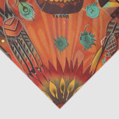 Papier Mousseline Pap Motif Turquoise dynamique "Echos complexes" (Détail)