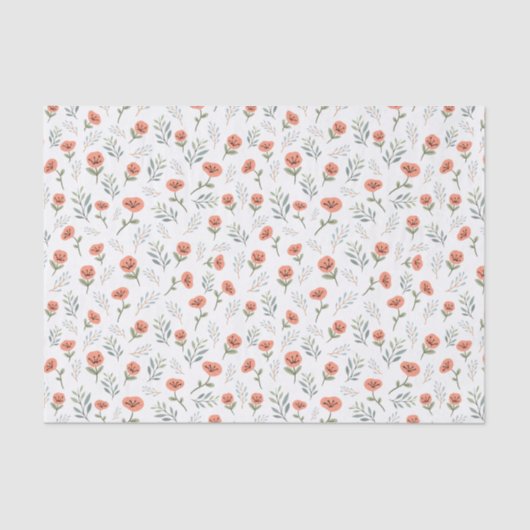 Papier Mousseline Papel de seda Amapolas y ramas en primavera (Recto)