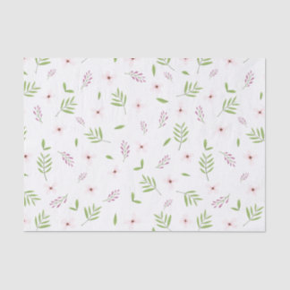 Papier Mousseline Papel de seda Flores y hojas de primavera