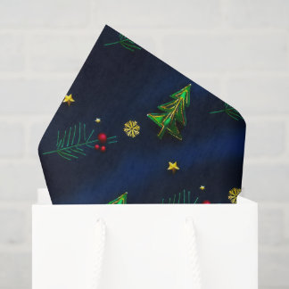 Papier Mousseline Papel de seda natal fundo azul profundo