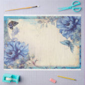 Papier Mousseline Papemère à poitrine bleue et papillon (Artisanat)