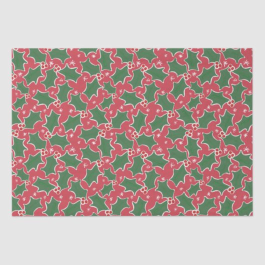 Papier Mousseline Papier à papier blanc rouge et vert pour Noël (Recto)