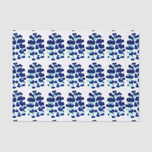 Papier Mousseline Papier à papier tissu bleu vert d'aquarelle Lupin (Recto)