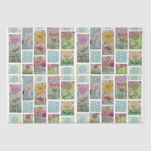 Papier Mousseline Papier Abstrait-9Tissu Floral (Recto)