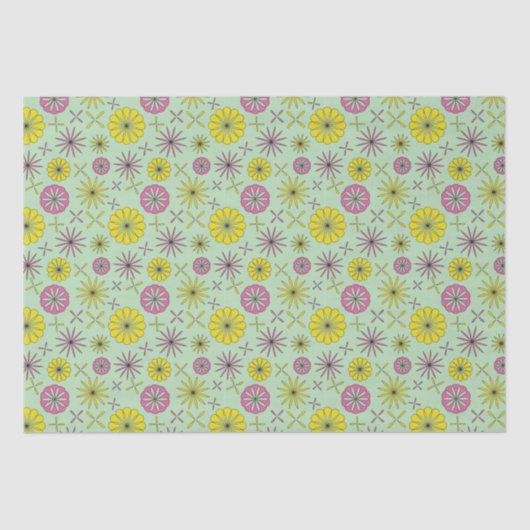 Papier Mousseline Papier Abstrait en papier de tissus fleuri rose et (Recto)