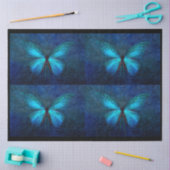 Papier Mousseline Papier bleu papillon 4 découpage papier de tissus (Artisanat)