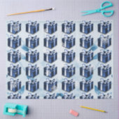 Papier Mousseline Papier cadeau de Noël bleu (Artisanat)