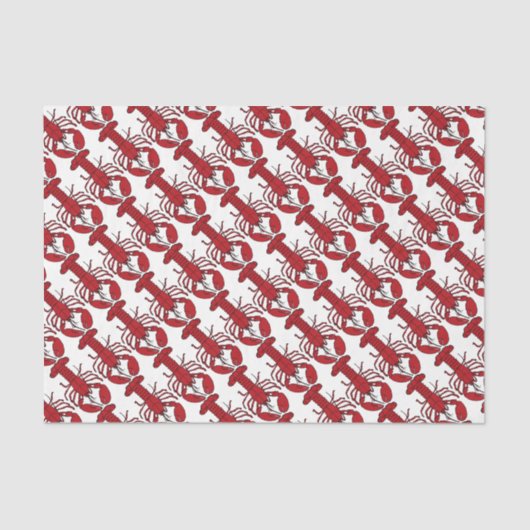 Papier Mousseline Papier cadeau papier Nautique mignon homard rouge (Recto)