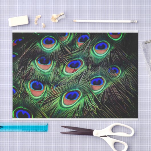 Papier Mousseline Papier cadeau Peacock Feather Tissu (Artisanat)