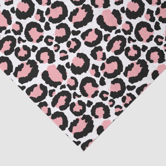Papier Mousseline Papier Cheetah rose blanc (Détail)