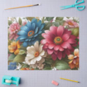 Papier Mousseline Papier couleur bleu rose floral (Artisanat)