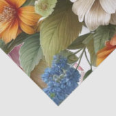 Papier Mousseline Papier couleur bleu rose floral (Détail)