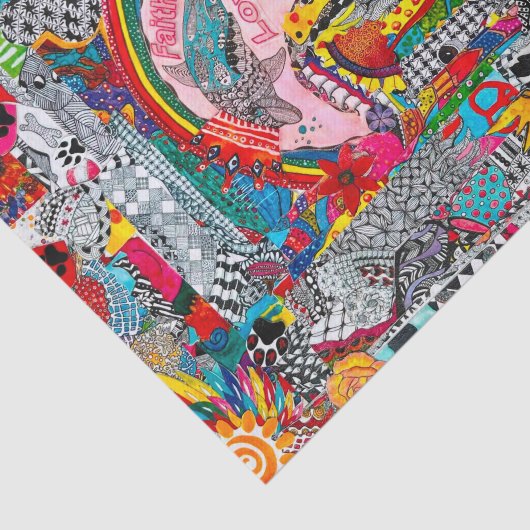 Papier Mousseline Papier d'art en papier animal coupé Abstrait (Détail)