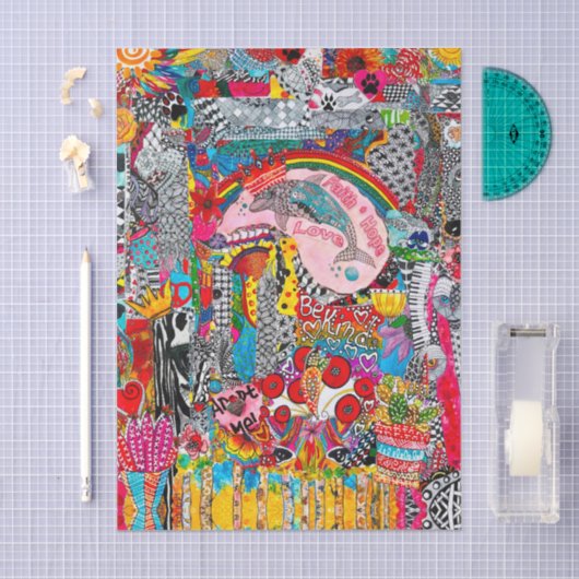 Papier Mousseline Papier d'art en papier animal coupé Abstrait (Artisanat)