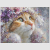 Papier Mousseline Papier d'artisanat en chats floraux violets d'hive (Recto)