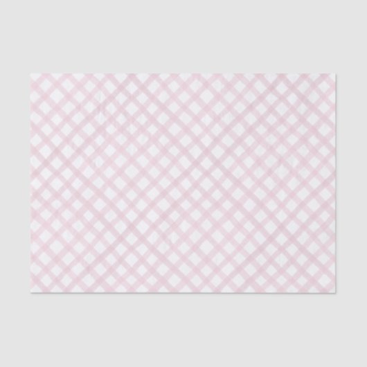 Papier Mousseline Papier de Baby shower rose En vichy fille (Recto)