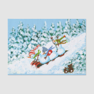 Papier Mousseline Papier de bonhommes de neige de Noël