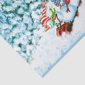 Papier Mousseline Papier de bonhommes de neige de Noël (Détail)