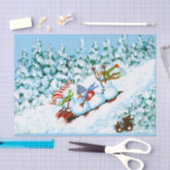 Papier Mousseline Papier de bonhommes de neige de Noël (Artisanat)