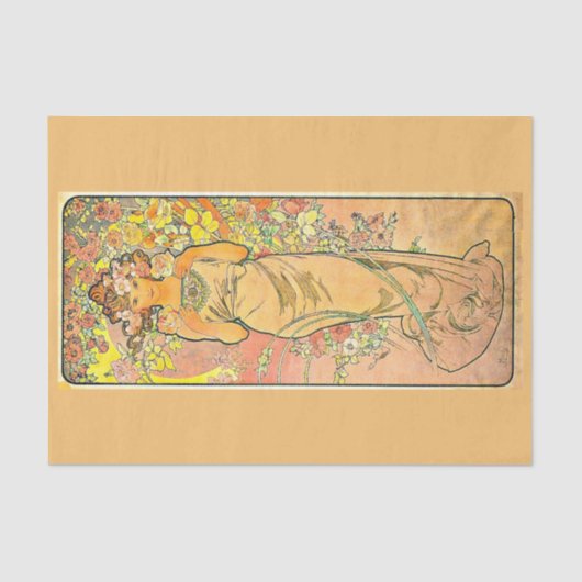 Papier Mousseline Papier de découpage 10"x15" - Alphonse Mucha 10 (Recto)